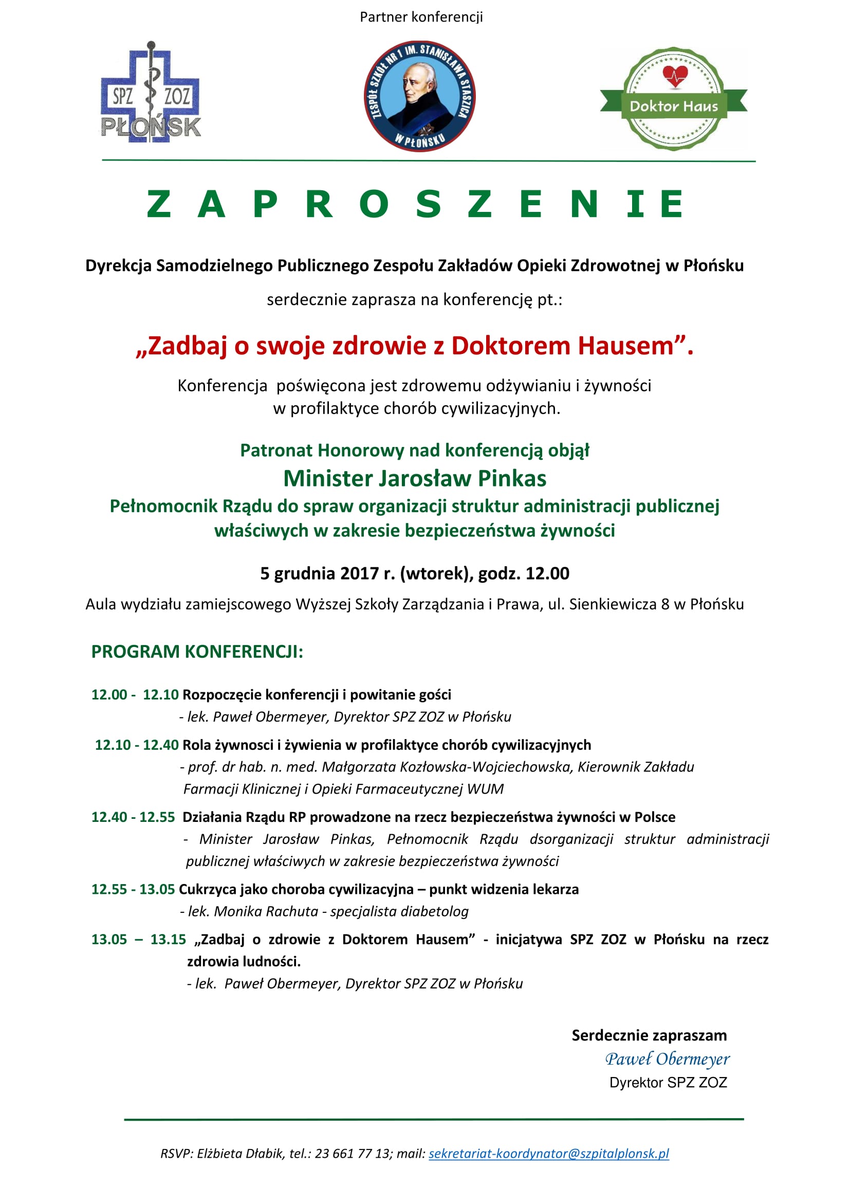 Zaproszenie 5 grudnia 2017 Płońsk 1 1
